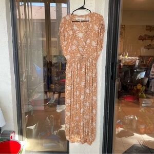 Jen’s Pirate Booty Barbary Jumpsuit in Canyon Orange Cream Floral - Size M/L